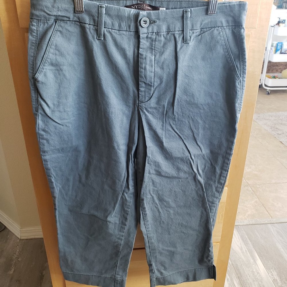 NYDJ Chino Green/Blue 14P Petite Lift/Tuck